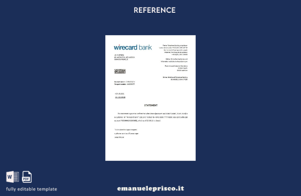 modello di riferimento per la chiusura di Wirecard Germania in stile verificato